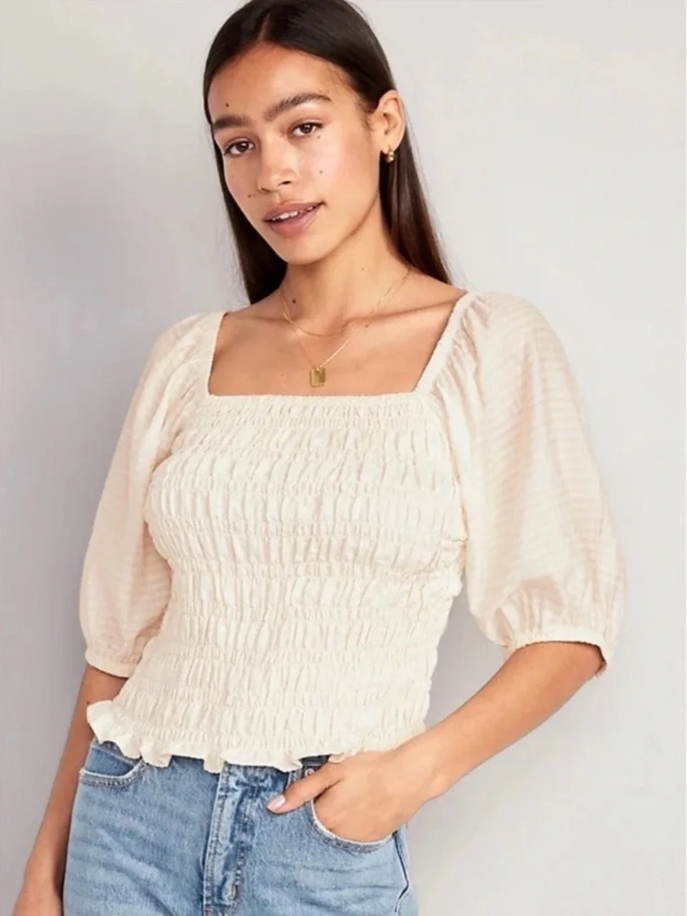 Old Navy Smocked Puffed Sleeve Top
